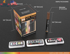 36 Acrylic Paint Pens Skin and Natural Earth Tone Marker Set for Rock Painting,