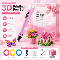 3D Printer Pen Kit LED Screen PLA Filament 3D Drawing Doodle Tool Kids Craft Set