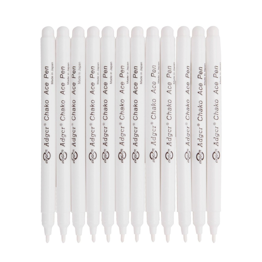 Clobeau Fabric Marker Pen, Water Soluble, Air Erasable, 12PCS White Marking Pen