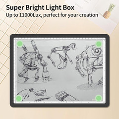 A4 Light Box for Tracing and Drawing, Ultra-Thin Copy Board with Adjustable Brig