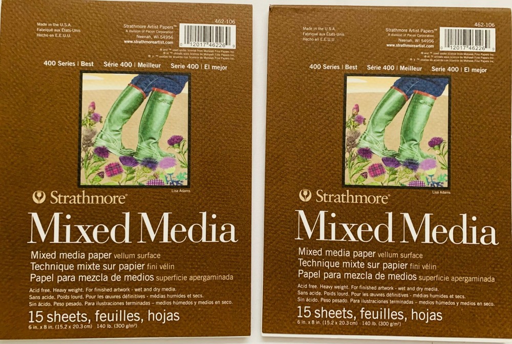 Strathmore Mixed Media Pad 140lb – 15 Sheets 6X8 [Set of 2] – Made in USA