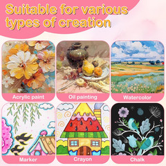 32-Pack 3×3 Inch Mini Canvas Boards for Oil, Acrylic, and Watercolor Painting