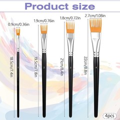 4Pcs Comb Artist Brush Set, Professional Artist Paintbrushes