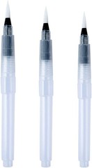 3Pcs Water Brush Pens Set Refillable Watercolor Pen Brush 3 Sizes Brush Tips for
