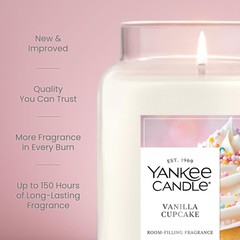 Yankee Candle Vanilla Cupcake, Scented Candle, Large Jar, Cupcake