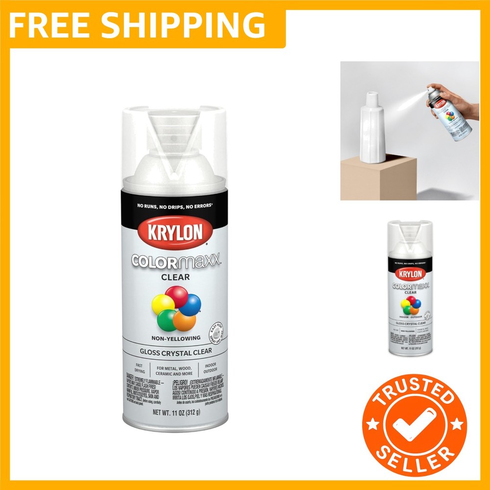 K0007 COLORmaxx Acrylic Clear Finish for Indoor/Outdoor Use, Gloss Crystal Cl…