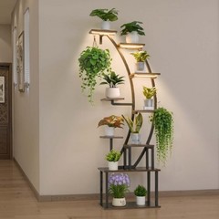 Plant Stand Indoor with Grow Lights, 63 in Tall 9-Tier Lighted Plant Shelf, …