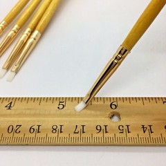 XDT Flat Tip Nail Artist Paint Brush #000 Set 5 Pc Fine Micro Detail