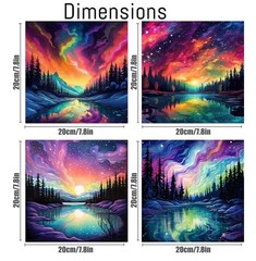 FQOVKYN 4 Pack Landscape Paint by 8 inches 8 inches, BKH575-576-577-578-US