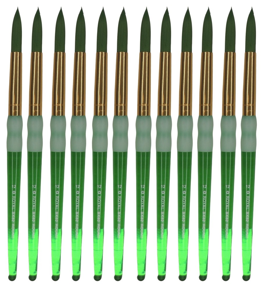 Royal Brush BK62-12 Big Kids Round Size 12 Package of 12 brushes