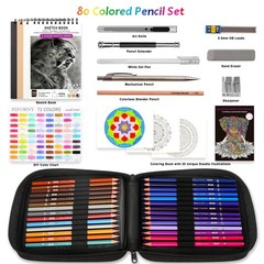 80 Colored Pencils Set for Adults Coloring – 72 Colors Coloring Pencils with …
