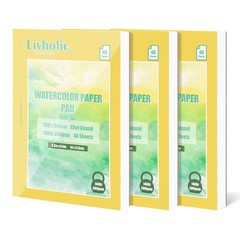 120 Sheets 100% Cotton Watercolor Paper Block 300 GSM / 140 lb Heavyweight 8….