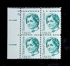 1980 Plate Block 1857 US MNH Stamps 17c Rachel Carson! Heavy Tagging/Shadow EFO