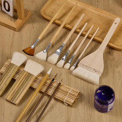 Set 12 Pinceles Ceramica Alfareria Pelo Cabra Hake Brochas Pintura Acrilica