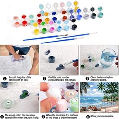 Lemon Painting By Numbers Kit Embroidery Cross Stitch Wall Art Decor DIY