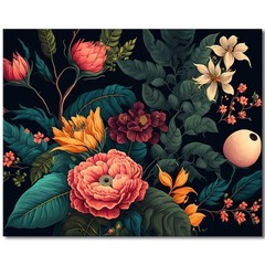 Colorful Flowers Paint Kit Beautiful Botanical Garden Blooms Full Drill Art