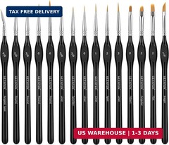 GETHPEN Extreme Detail Paint Brushes Set, 15pcs Miniature Paint Brushes for Fine