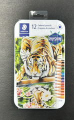 Staedtler 12 Colored Pencils Design Journey Art Tiger Tin 3.0 mm Lead New (B124)