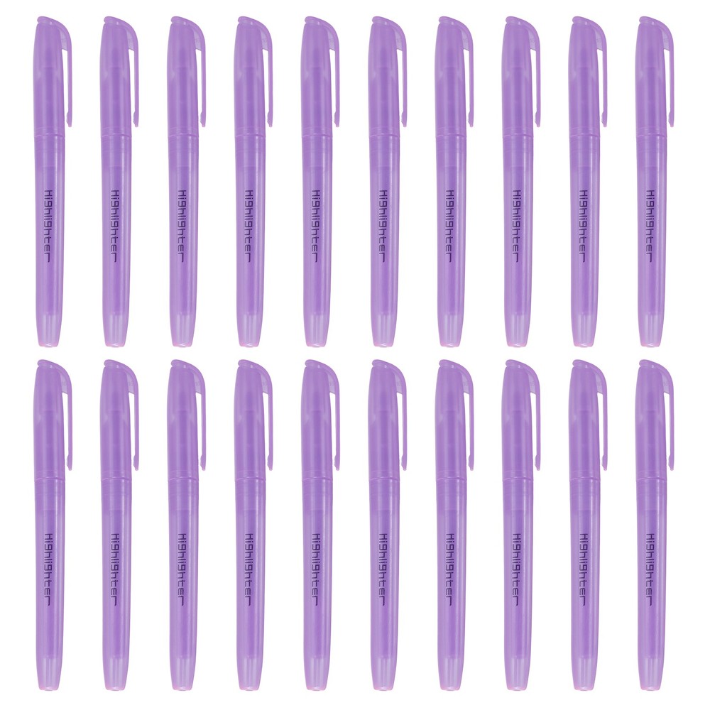 Purple Highlighter, 20 Pack Highlighters Pens for Books, Transparent Rod