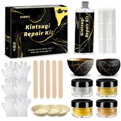 Kintsugi Repair Kit, Food Safe Gold & Silver Kintsugi Kit for Broken Ceramics