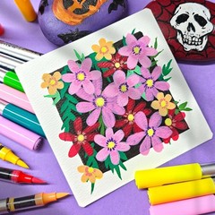 Automatic Ink Control Acrylic Paint Markers 48 Colors Brush Tip, for Stone, R…