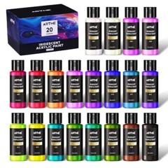 Iridescent Acrylic Paint Set 20 Chameleon Colors in 2 oz/60ml Bottles Color-s…
