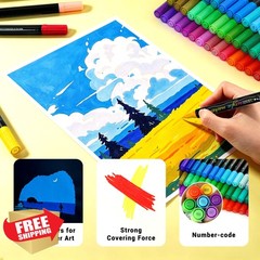 QD.SUZEE 72 Colors Acrylic Paint Markers Dual Tip