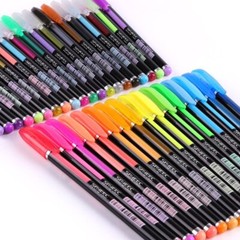 Glitter Metallic Gel Pen Set Coloring Neon Pens Set 48 Pack