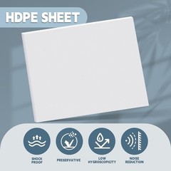 HDPE Plastic Sheet 1/2″ x 12″ x 24″ White High Density Polyethylene Board DIY