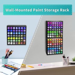 49 Holes Craft Paint Storage Organizer, Wall-Mounted Paint Bottles Holder for…