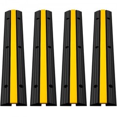 4 Pack of 1-Channel Rubber Cable Protector Ramps Heavy Duty 22046Lbs Load Ca…