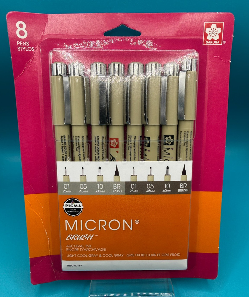 Pigma Micron Brush Archival Ink – Light Cool Gray & Gray Cool (50167)