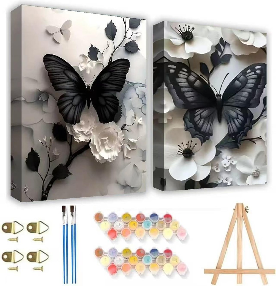 2 Pack Butterfly Paint By Numbers 2 Pack Colorful Butterflies Full Drill Art