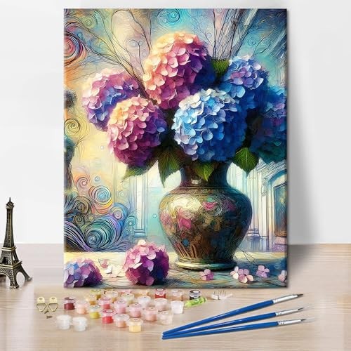Framelesss in the Vase Canvas Oil Painting Kit for Adults Acrylic Flower