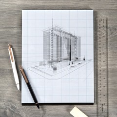 11×17 Designer Grid Paper Pad 4×4 Cross Section Drawing Paper 50 Sheets