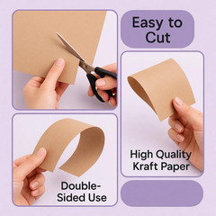 8.5 X 11 Plain Wood Pulp Kraft Paper Sheets, Minimalist Brown Craft Paper (50)