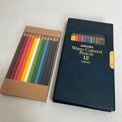 Sakura watercolor colored pencils 12 colors + Mitsubishi oil-based color