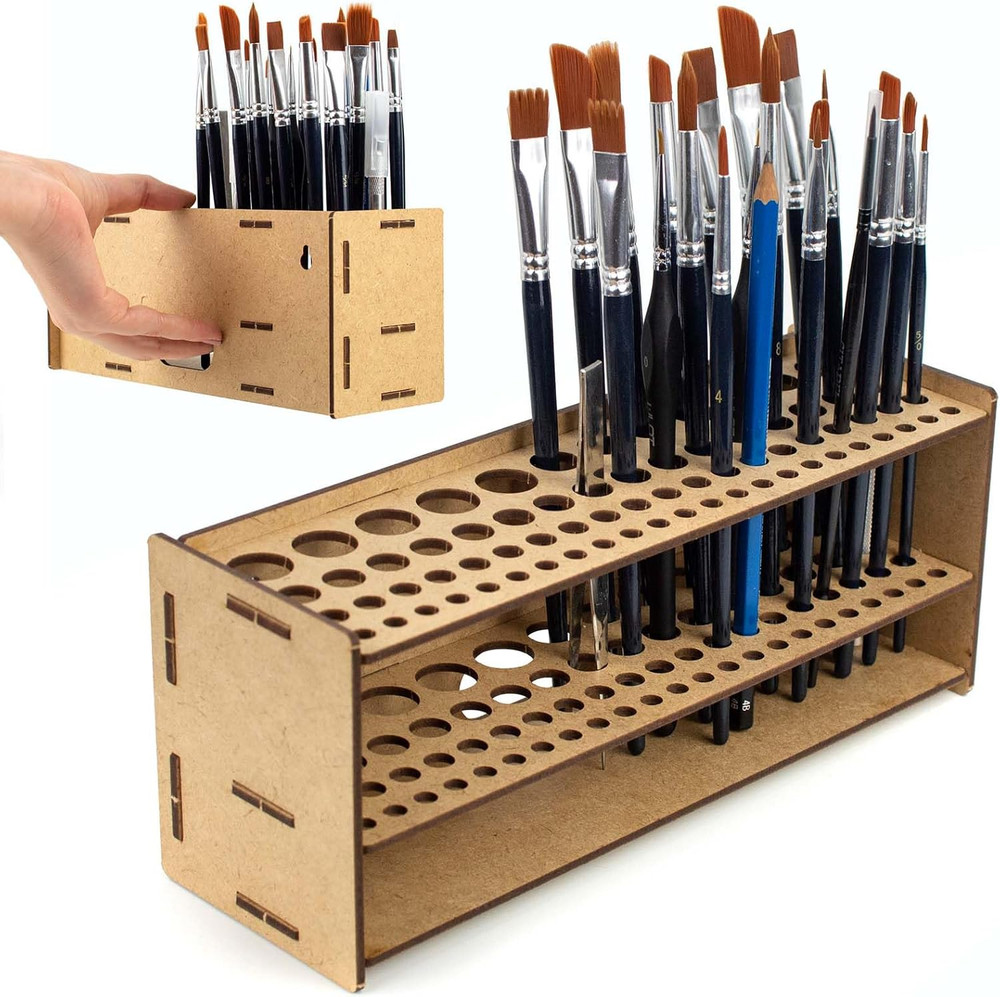 Paint Brush Holder. Large Capacity Paint Brush Organizer and Art Supply Organize