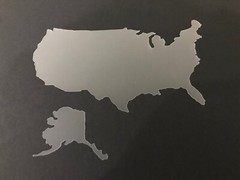 U.S.A. Map #1 Stencil 10mm or 7mm Thick, States, College, Outline, Crafts