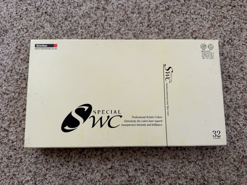 Shinhan Special SWC Watercolor Paint Set Of 32 Used Partially Full See Photos