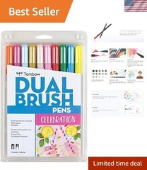 Artistic Dual Brush Markers – 10 Pack Celebration Colors for Artists & Crafters