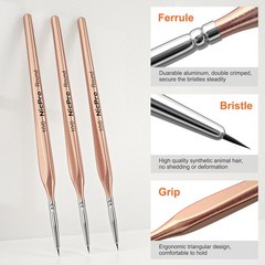 Nicpro Detail Paint Brushes 5 PCS Aesthetic 5 10/0 – Rose Gold, Gold