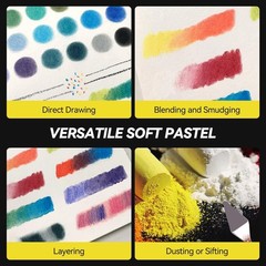 LIGHTWISH 72-Color Soft Pastels Set for Artists, Beginners & Adults – Non-Tox…