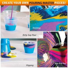 Aquamarine Acrylic Ready to Pour Pouring Paint – 32-Ounce Pre-Mixed Water-Ba…