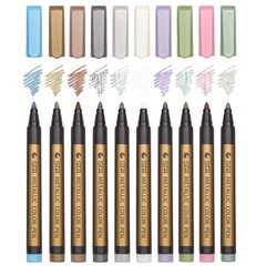 10 Pcs Metallic Marker Pens Colorful Highlighter Student Art Drawing Grffiti Set