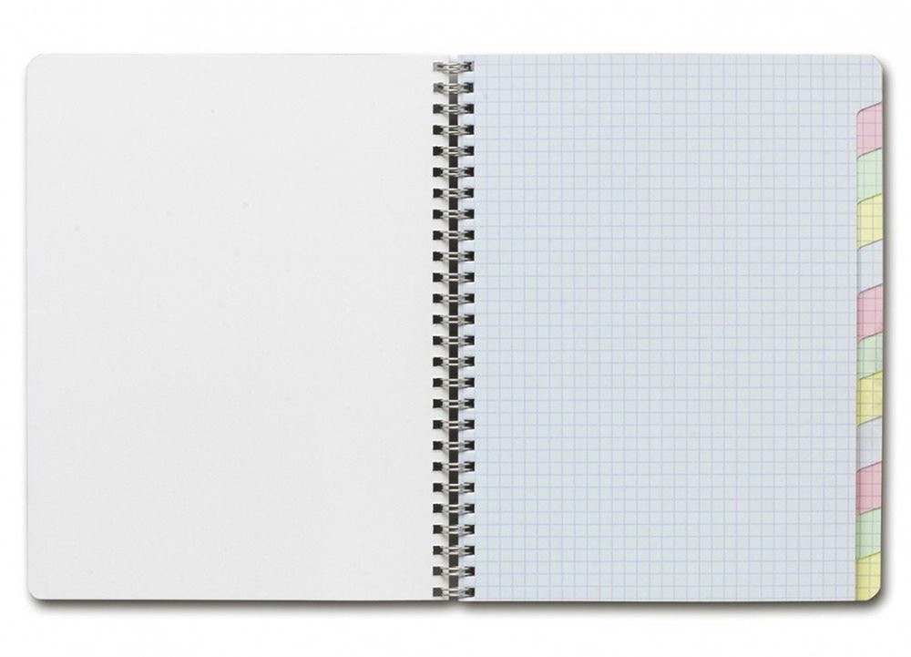 Clairefontaine Wirebound Notebook – Graph w/12 tabs 60 sheets – 6 3/4 x 8 3/4…