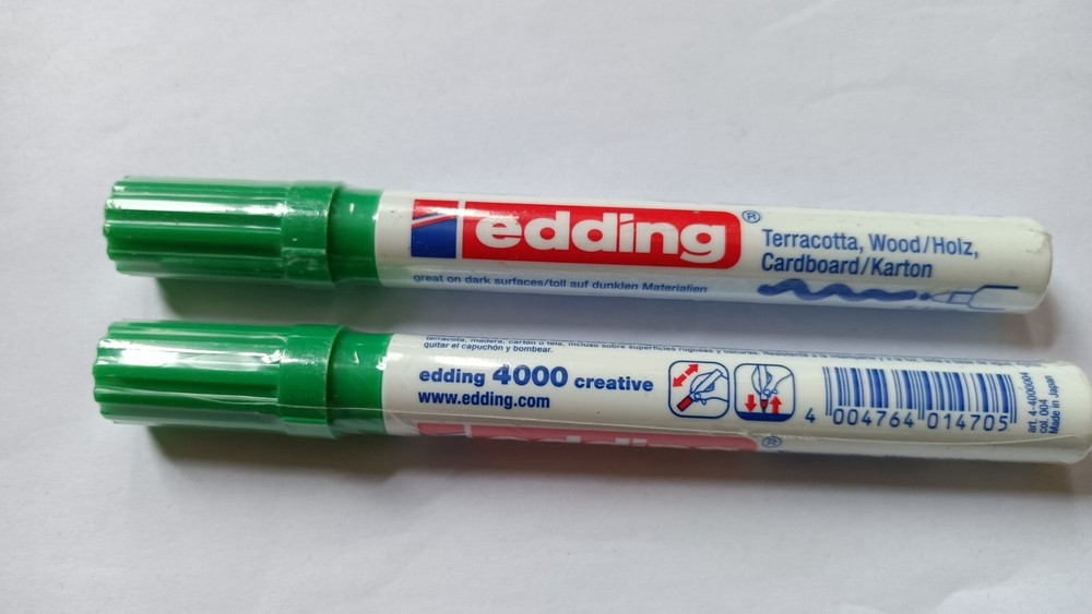 2 x Edding 4000 Creative Paint Marker Pen – 2-4mm Line GREEN