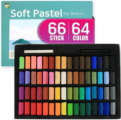 Soft Chalk Pastels, 64 Colors with Additional 2Pcs, Non Toxic Art Supplies, Draw