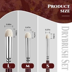 Kolinsky Sable Miniature Brushes Drybrushes for Miniature Set 7 pcs Paint Bru…