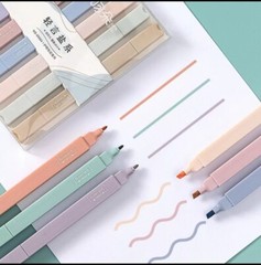 6pcs super soft double head colour marker highlighter pen multi mild colour